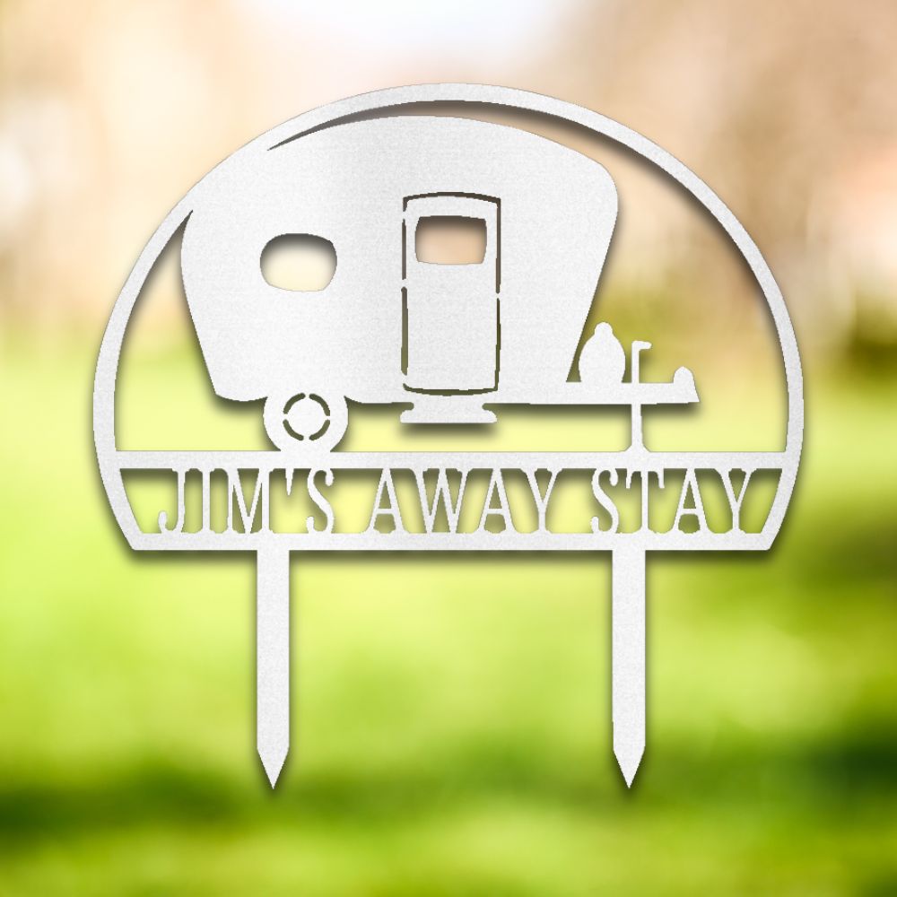 Custom Camper Metal Yard Stake