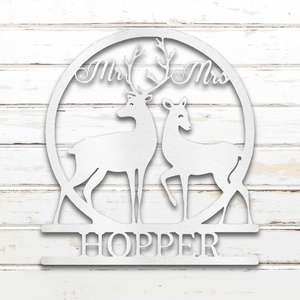 Deer Hunting Couple I Custom Metal Wall Art