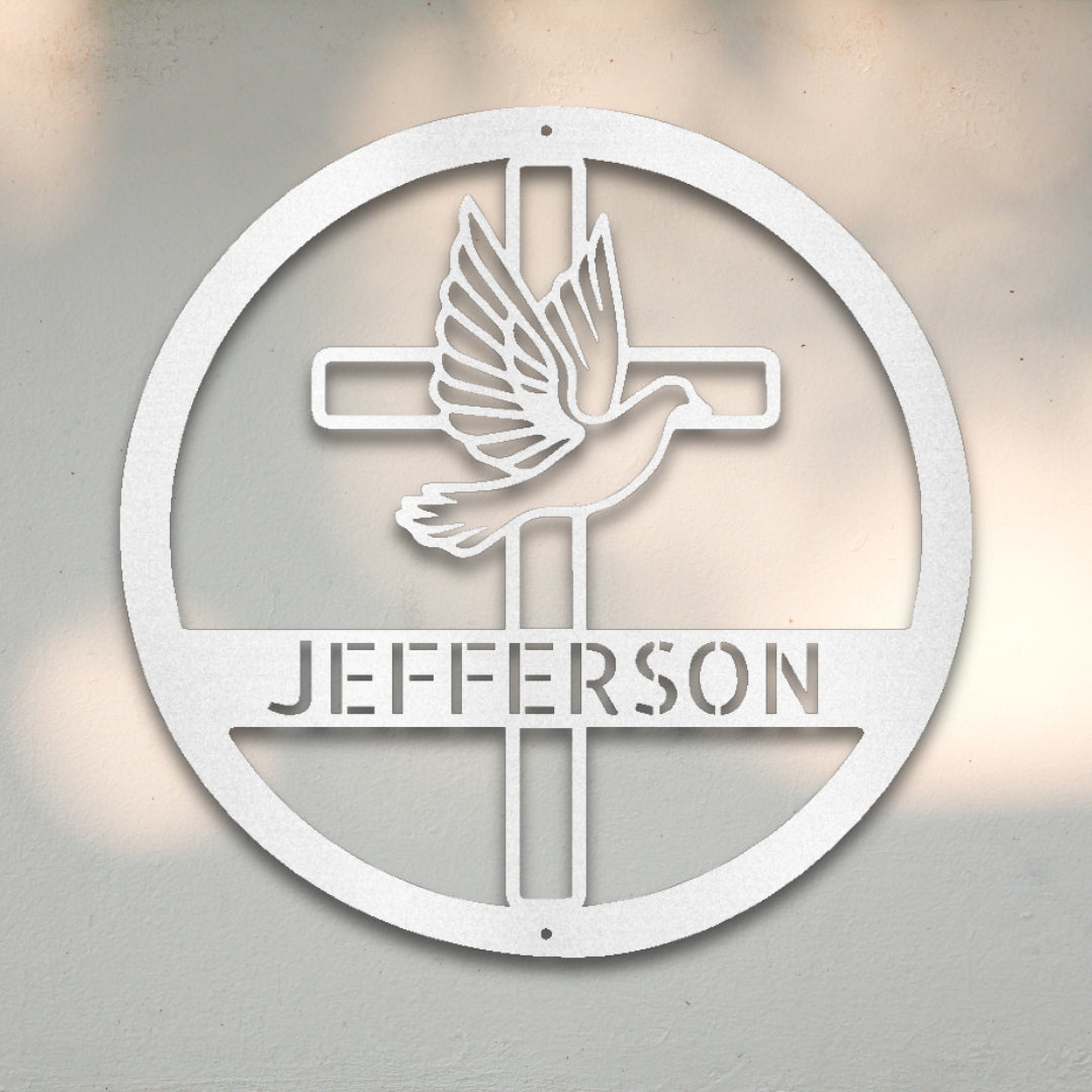 Dove & Cross Custom Metal Wall Art | Sovereign Metalworks