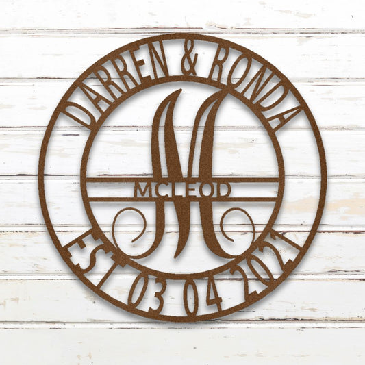 Elaborate Name Monogram - Custom Metal Wall Art