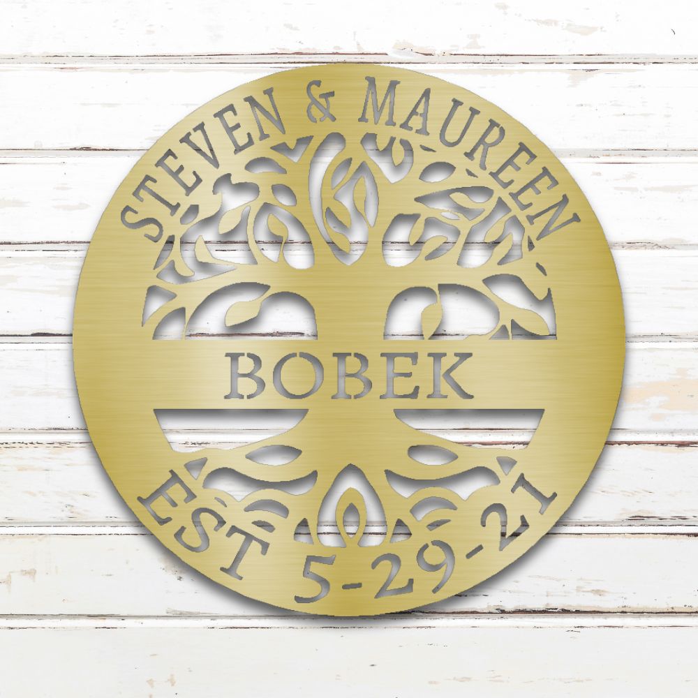Family Tree of Life II Metal Wall Art (Gold) | Shop Custom Metal Signs & Wall Decor | Sovereign Metalworks