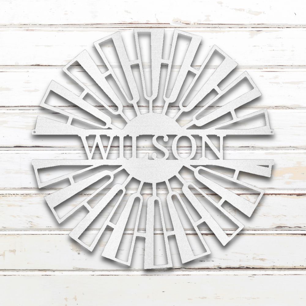 Fancy Windmill Metal Wall Art (White) | Shop Custom Metal Signs & Wall Decor | Sovereign Metalworks