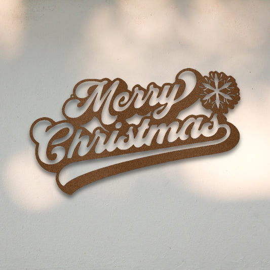 Merry Christmas Script Metal Wall Art | Sovereign Metalworks