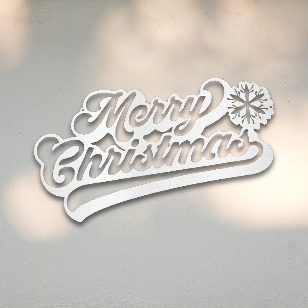 Merry Christmas Script Metal Wall Art | Sovereign Metalworks