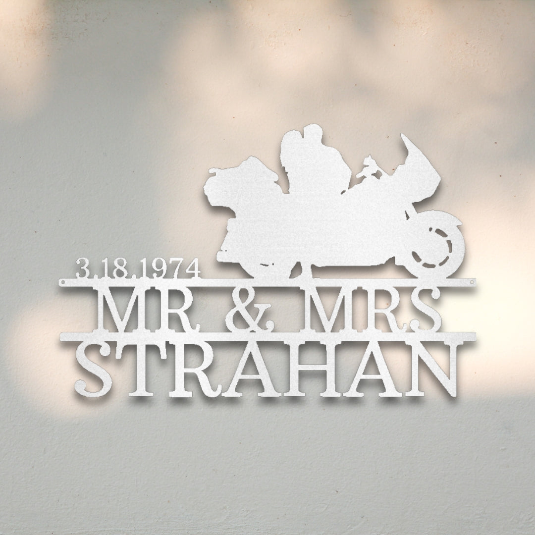 Motorcycle Couple I Custom Metal Wall Art | Sovereign Metalworks