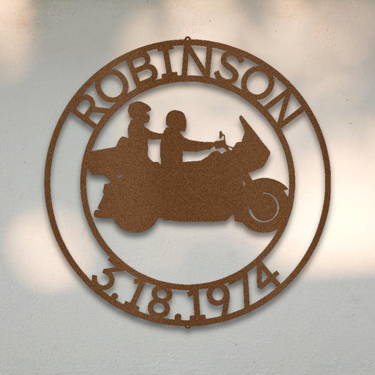 Motorcycle Couple III Custom Metal Wall Art | Sovereign Metalworks