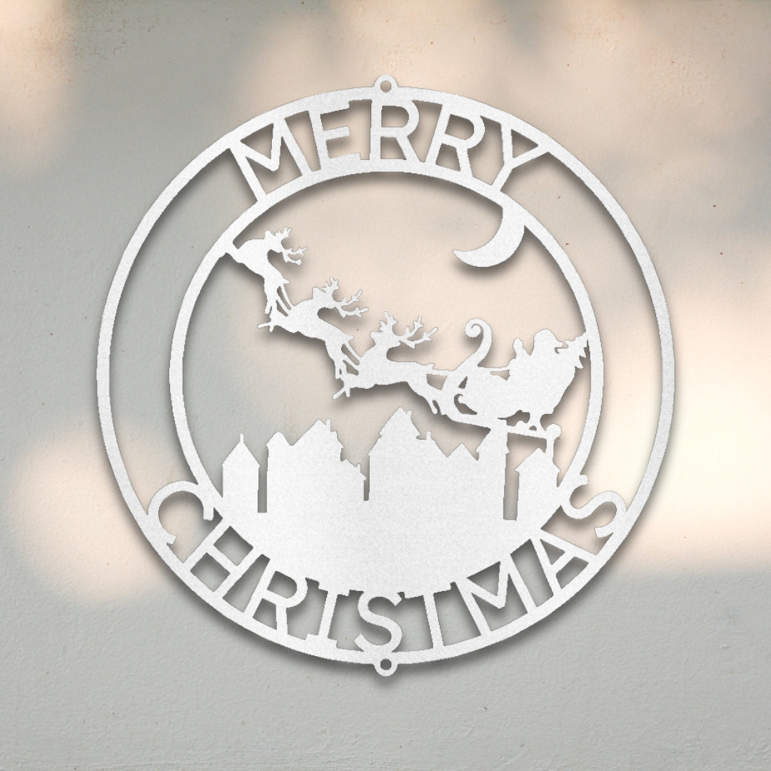 Santa & Reindeer II Custom Metal Wall Art | Sovereign Metalworks