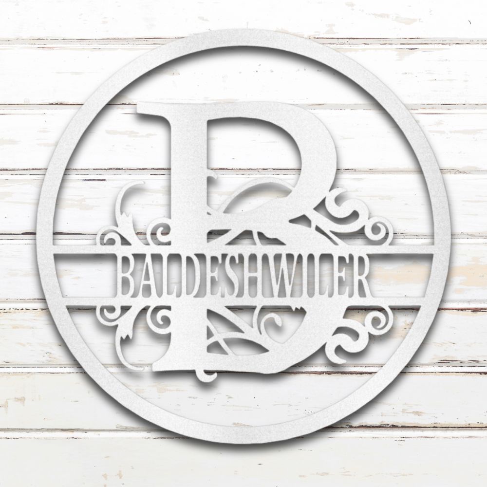 Split Circle Monogram - Custom Metal Wall Art