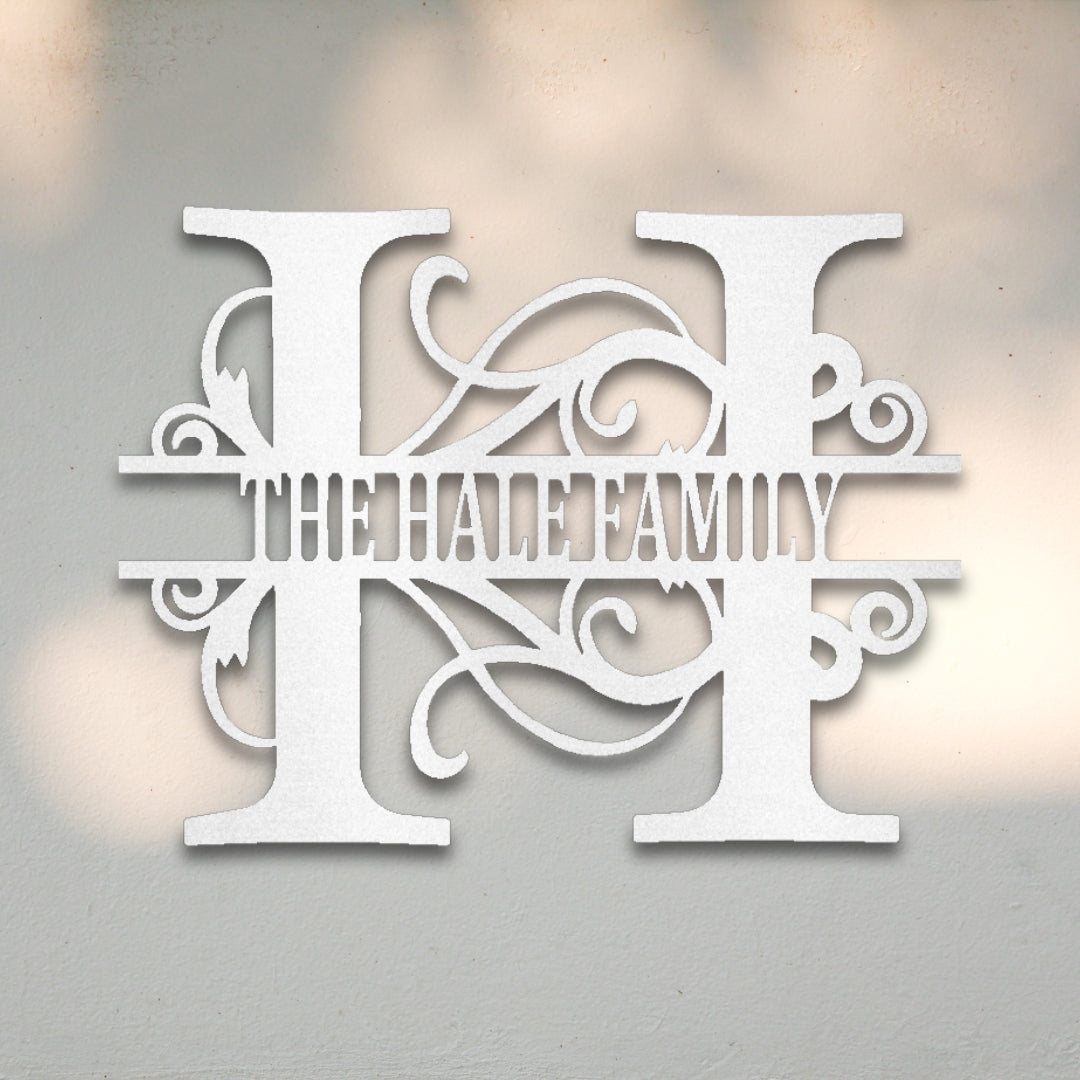 Split Letter Monogram Metal Wall Art | Sovereign Metalworks