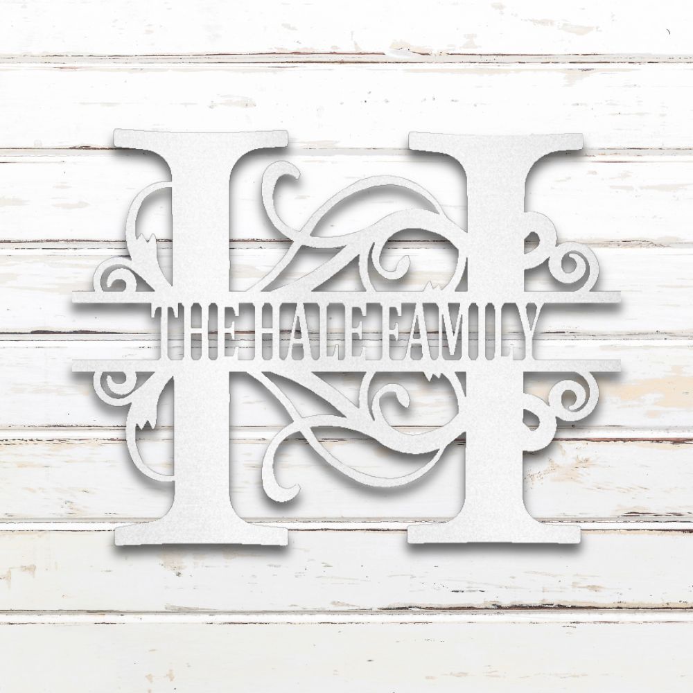 Split Letter Monogram - Custom Metal Wall Art