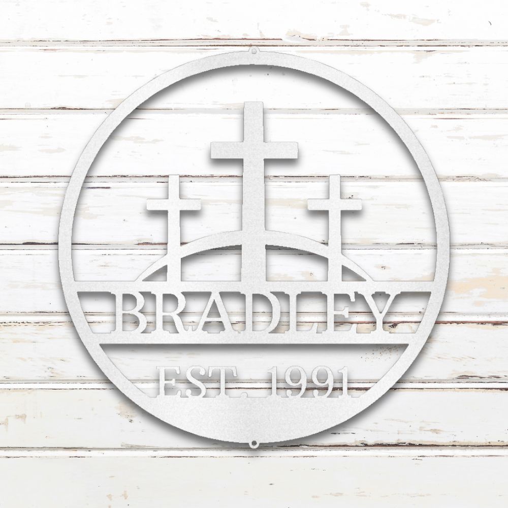 Three Crosses Custom Metal Wall Art
