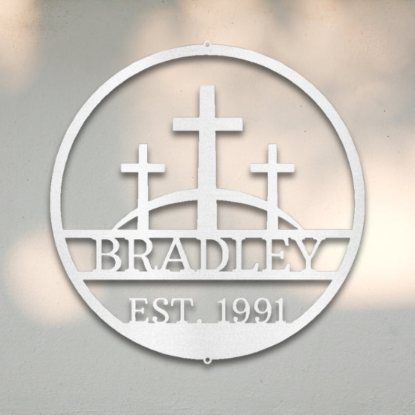 Three Crosses Custom Metal Wall Art | Sovereign Metalworks