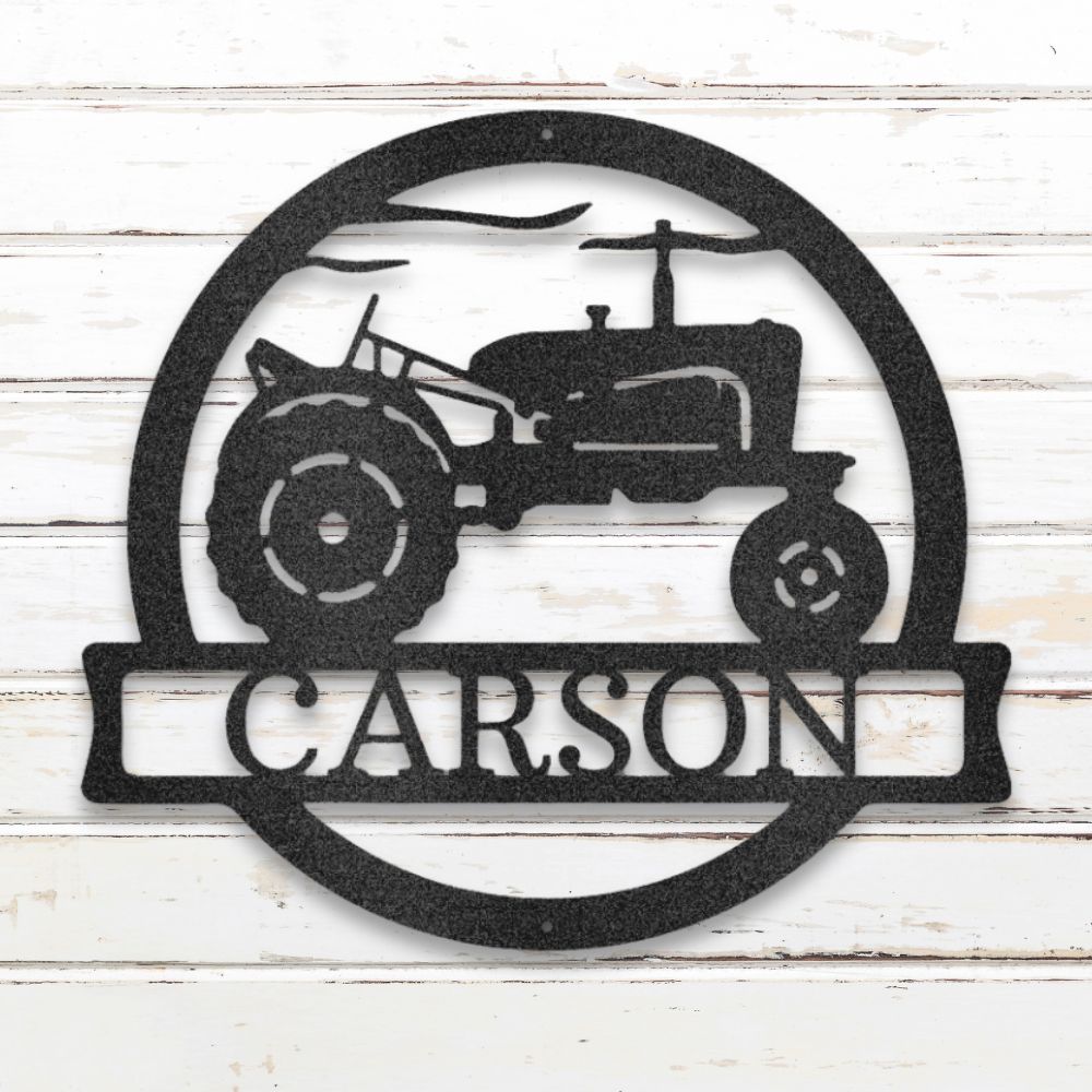 Vintage Tractor Custom Metal Wall Art (Black) | Shop Custom Metal Signs & Wall Decor | Sovereign Metalworks