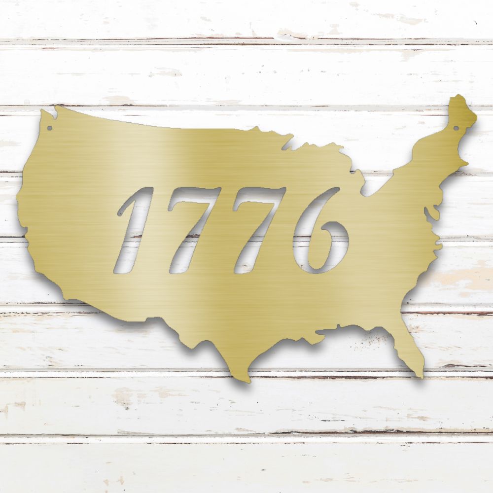 1776 Metal Wall Art (Gold) | Shop Custom Metal Signs & Wall Decor | Sovereign Metalworks