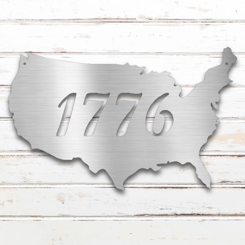 1776 Metal Wall Art (Silver) | Shop Custom Metal Signs & Wall Decor | Sovereign Metalworks