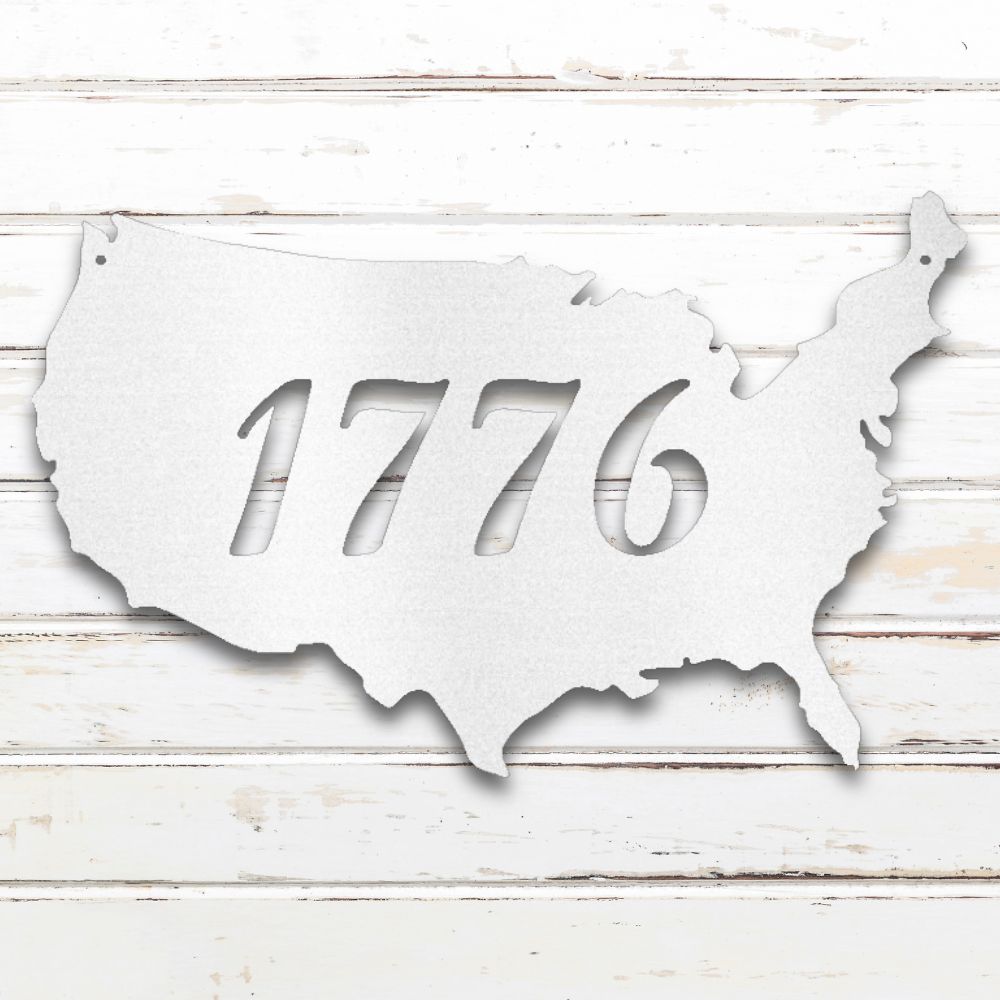 1776 Metal Wall Art (White) | Shop Custom Metal Signs & Wall Decor | Sovereign Metalworks