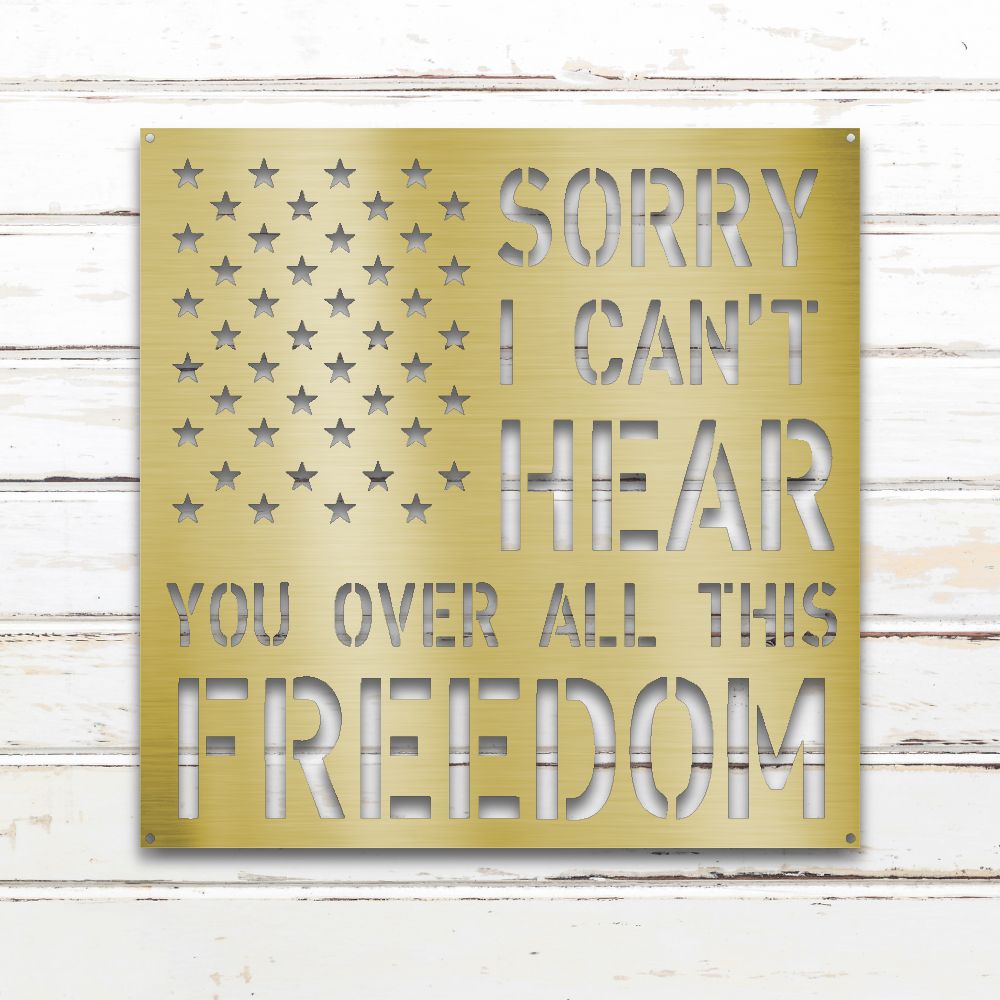 All This Freedom Metal Sign (Gold) | Shop Custom Metal Signs & Wall Decor | Sovereign Metalworks