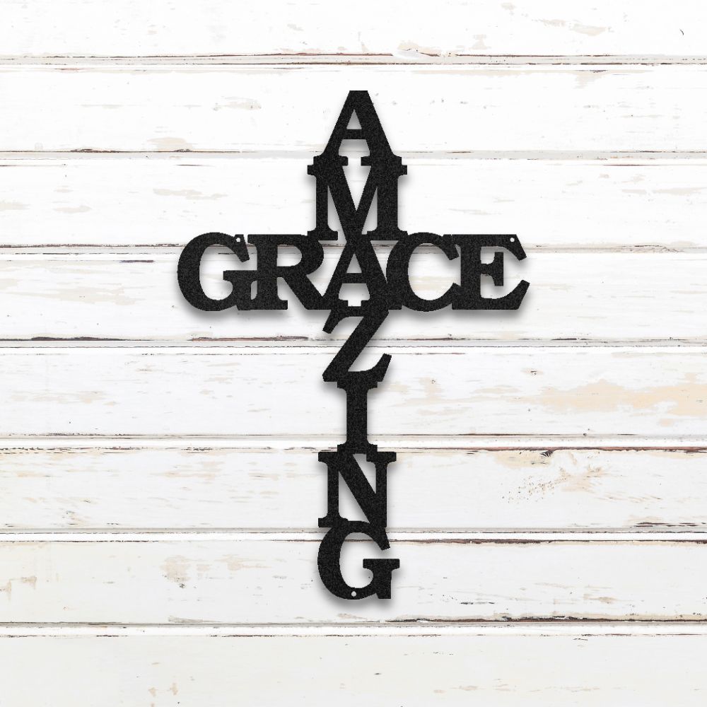 Amazing Grace Metal Wall Art (Black) | Shop Custom Metal Signs & Wall Decor | Sovereign Metalworks