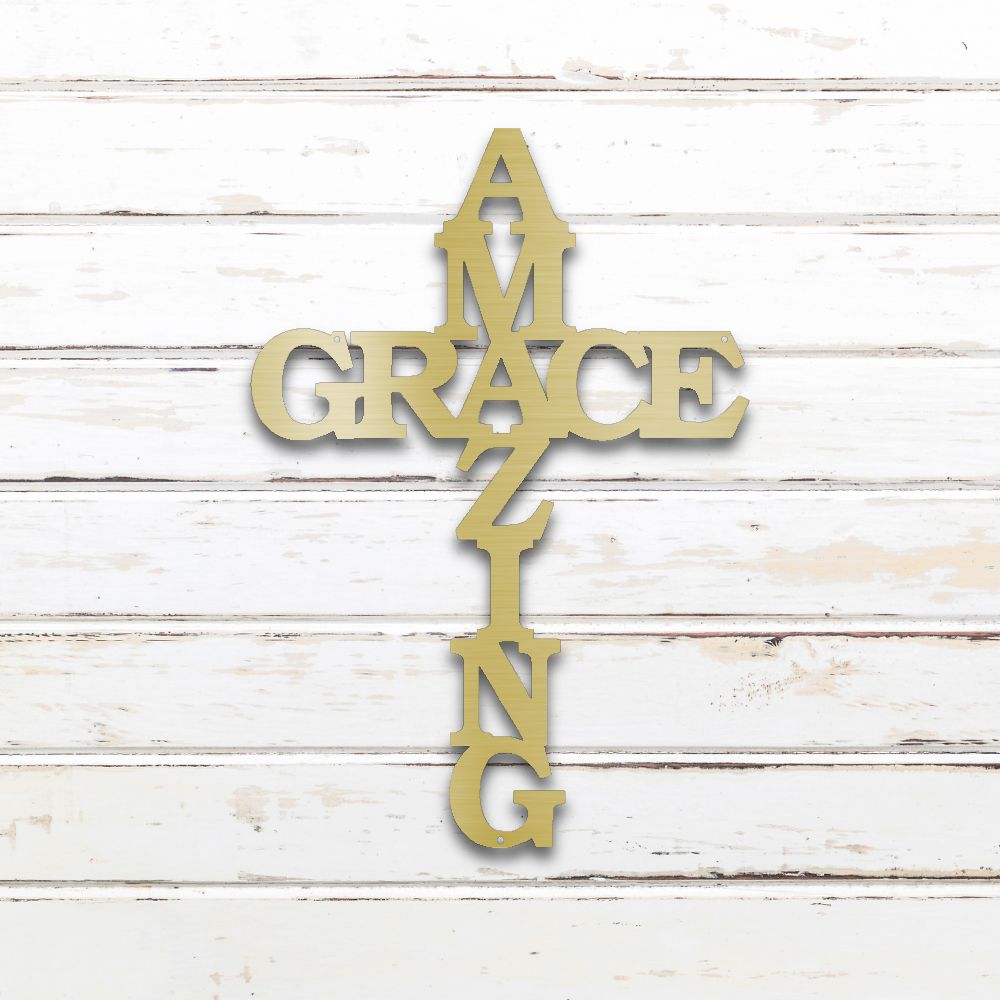 Amazing Grace Metal Wall Art (Gold) | Shop Custom Metal Signs & Wall Decor | Sovereign Metalworks