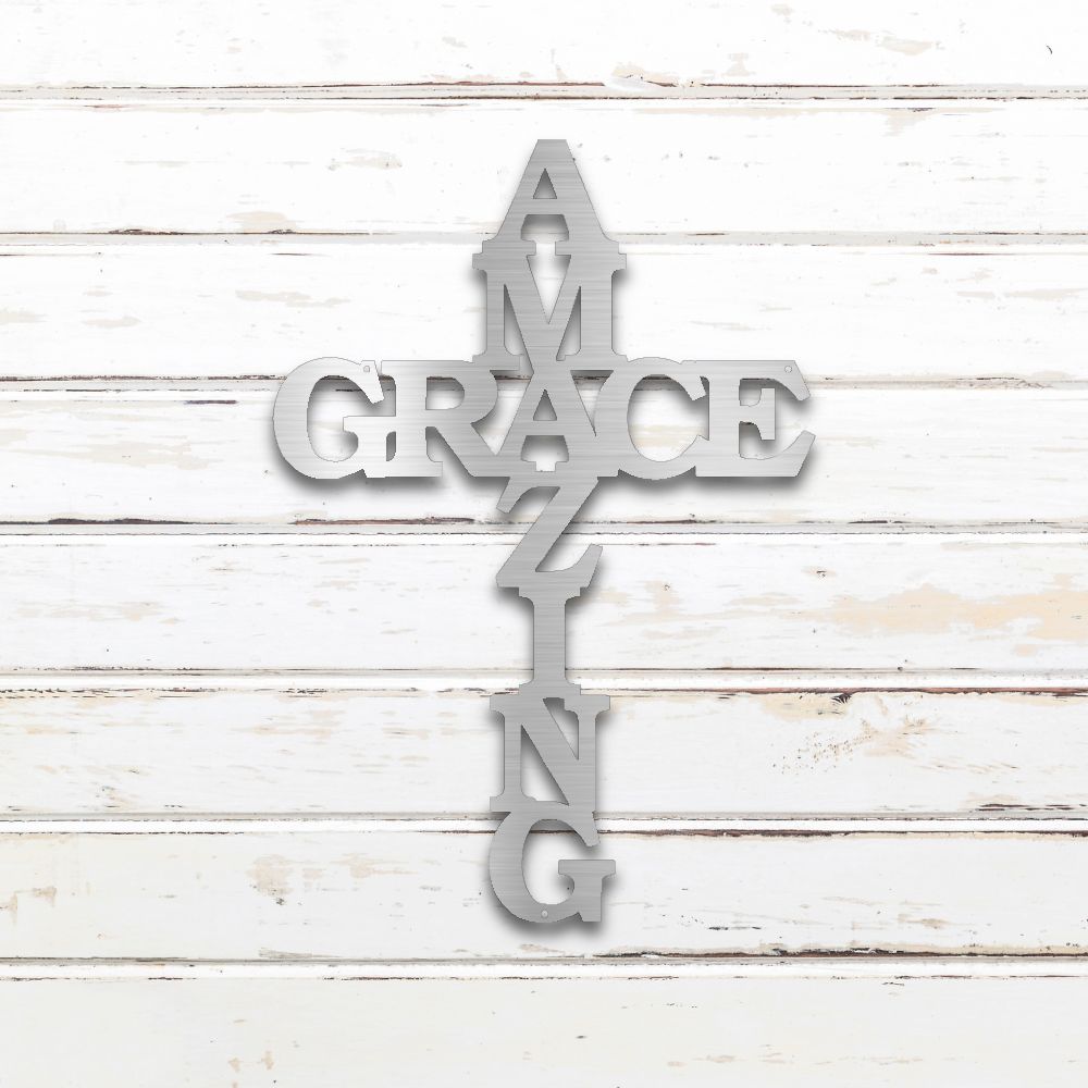 Amazing Grace Metal Wall Art (Silver) | Shop Custom Metal Signs & Wall Decor | Sovereign Metalworks