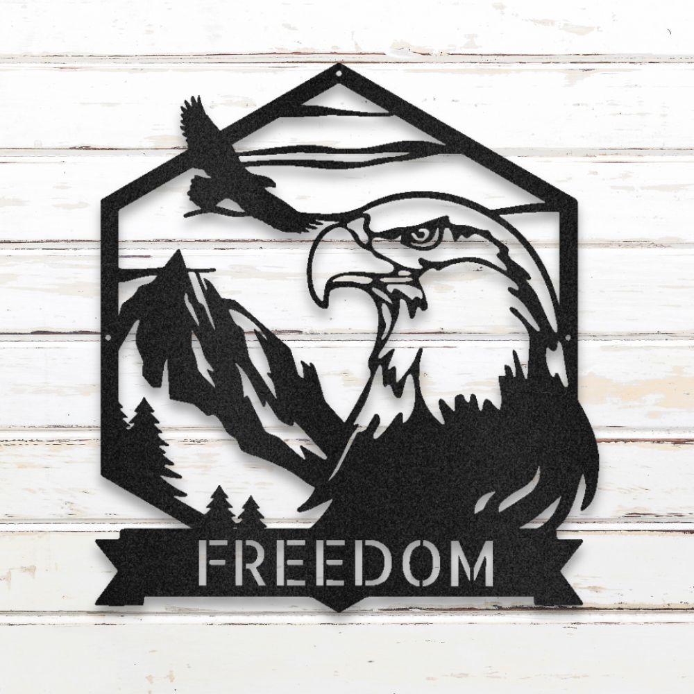 Bald Eagle Metal Wall Art (Black) | Shop Custom Metal Signs & Wall Decor | Sovereign Metalworks