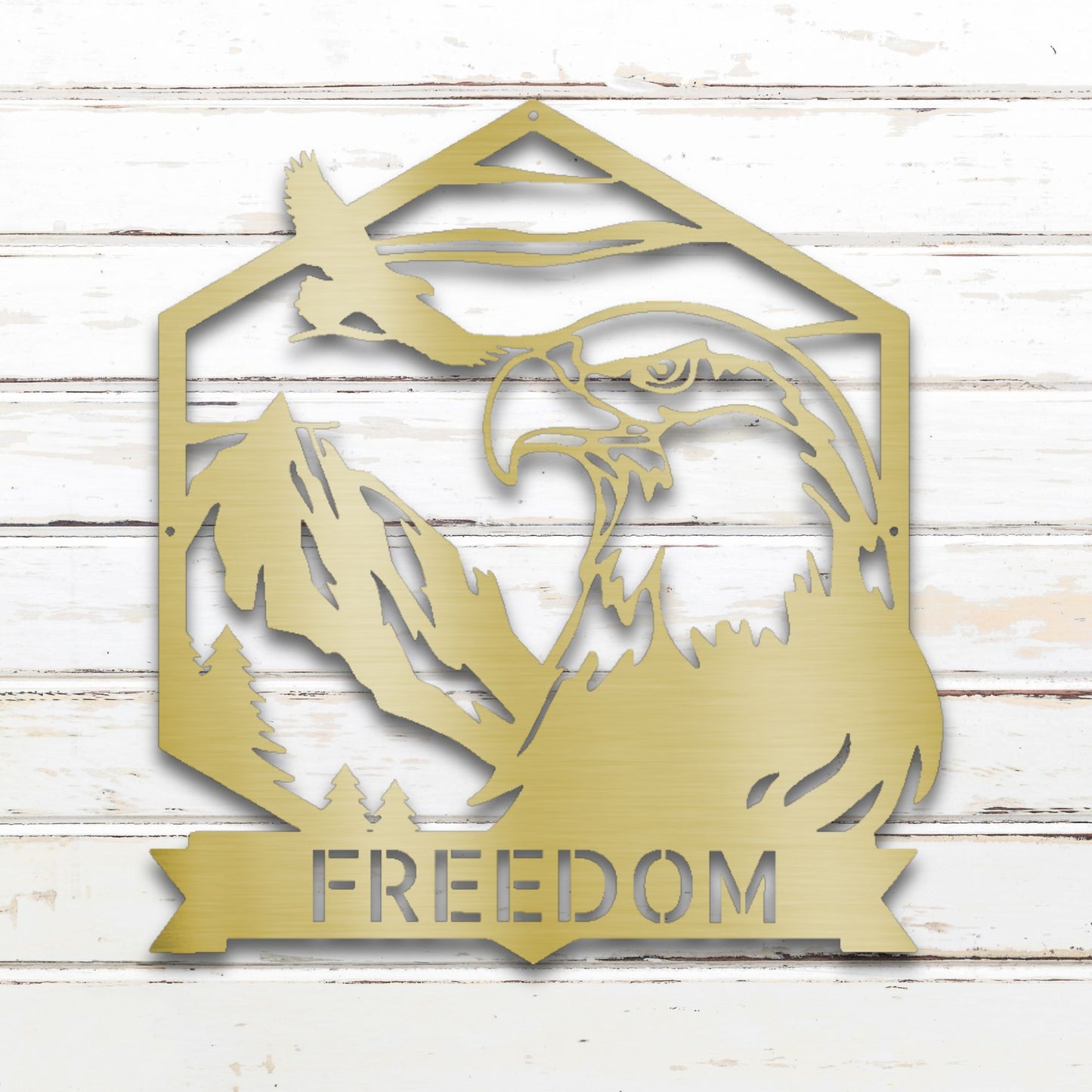 Bald Eagle Metal Wall Art (Gold) | Shop Custom Metal Signs & Wall Decor | Sovereign Metalworks