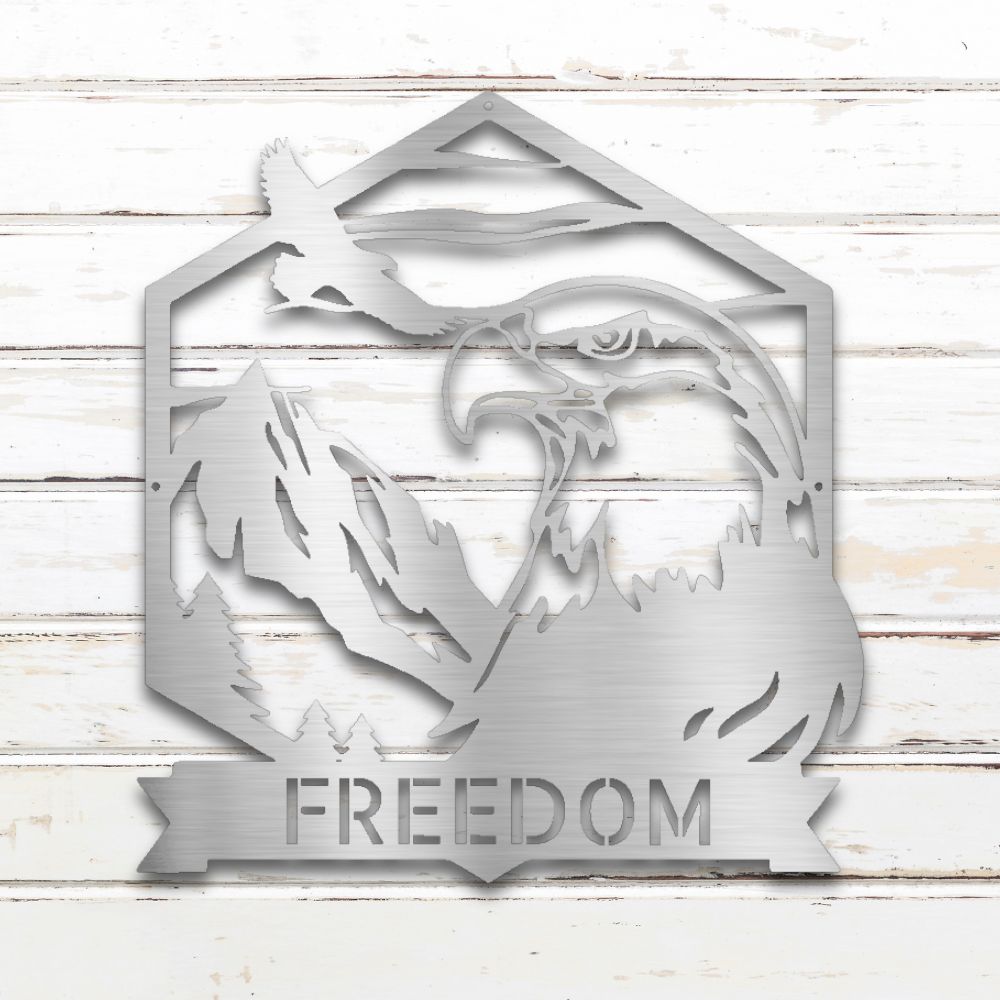 Bald Eagle Metal Wall Art (Silver) | Shop Custom Metal Signs & Wall Decor | Sovereign Metalworks