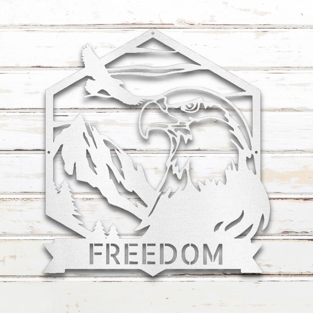 Bald Eagle Metal Wall Art (White) | Shop Custom Metal Signs & Wall Decor | Sovereign Metalworks