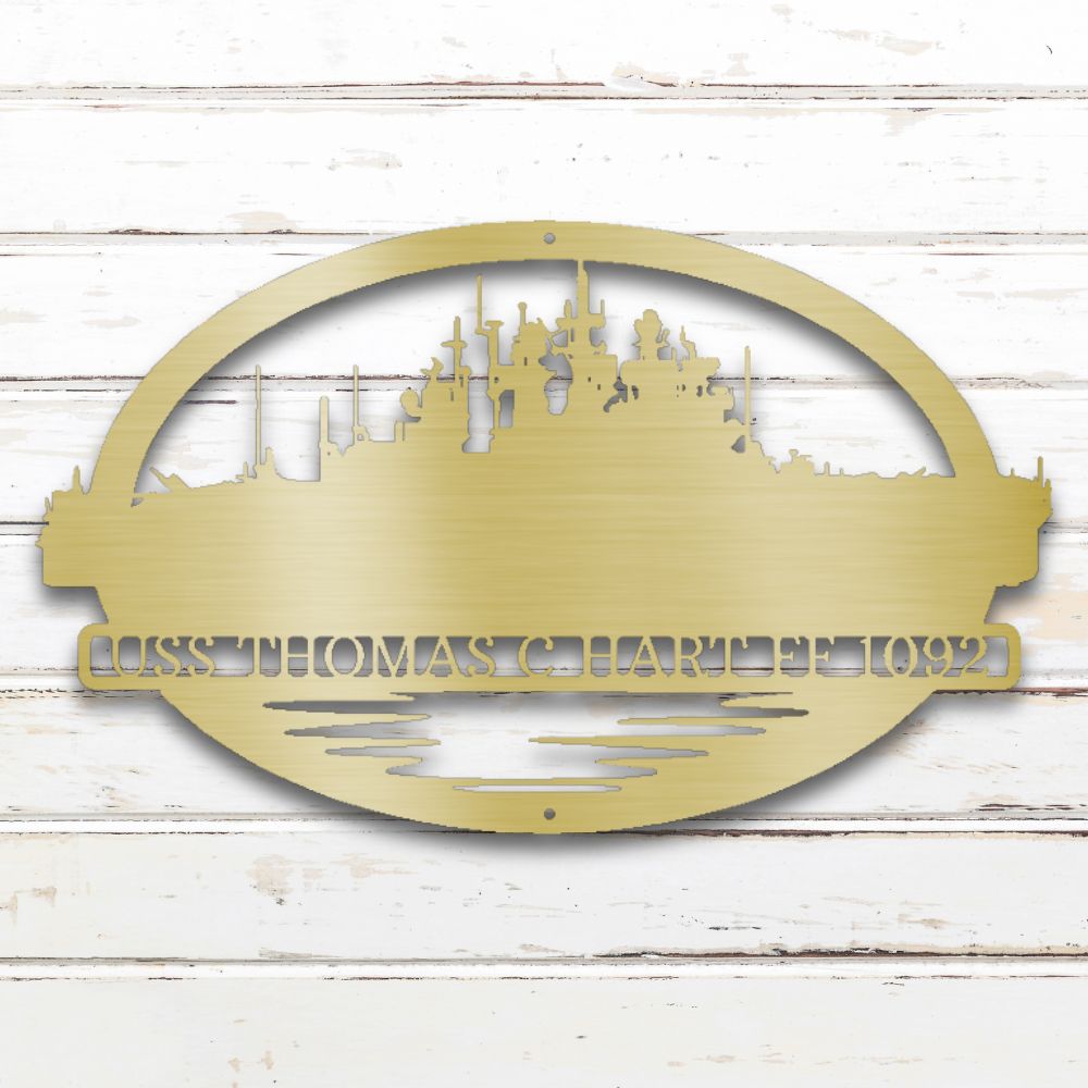 Battleship Metal Wall Art (Gold) | Shop Custom Metal Signs & Wall Decor | Sovereign Metalworks