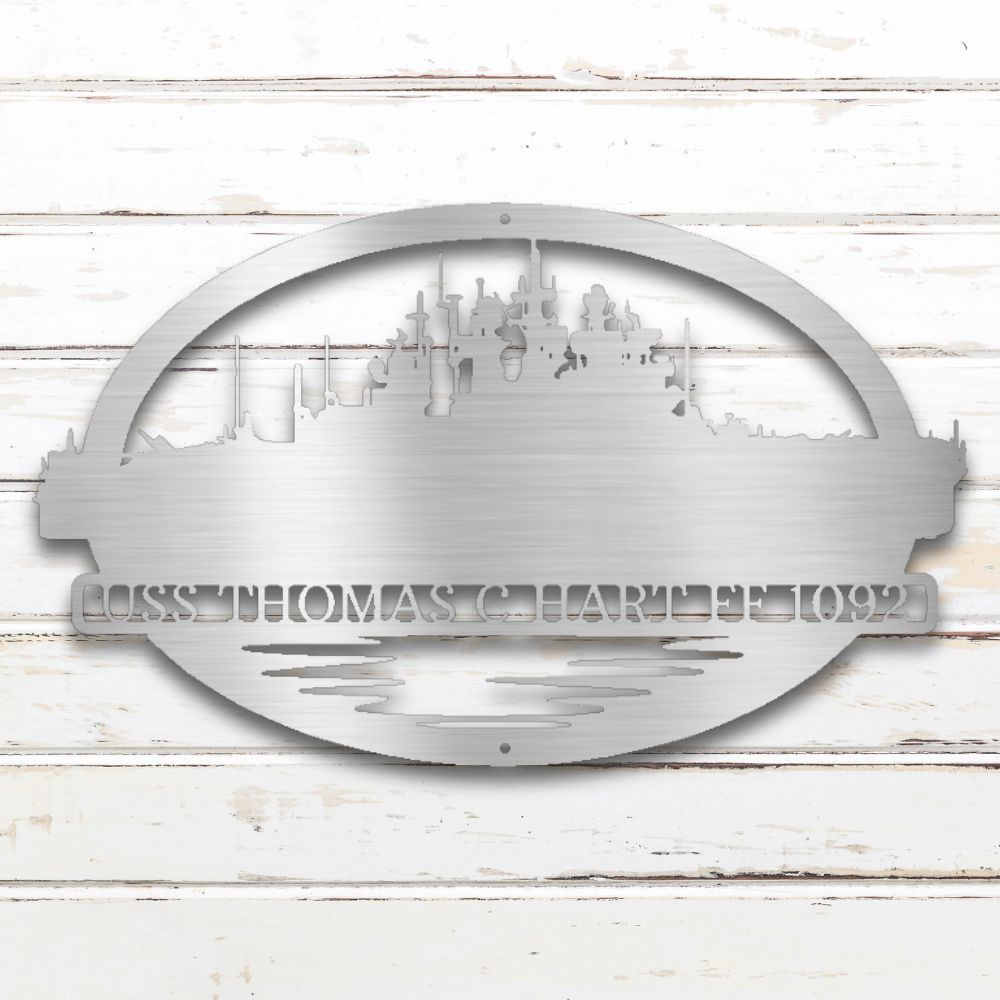 Battleship Metal Wall Art (Silver) | Shop Custom Metal Signs & Wall Decor | Sovereign Metalworks