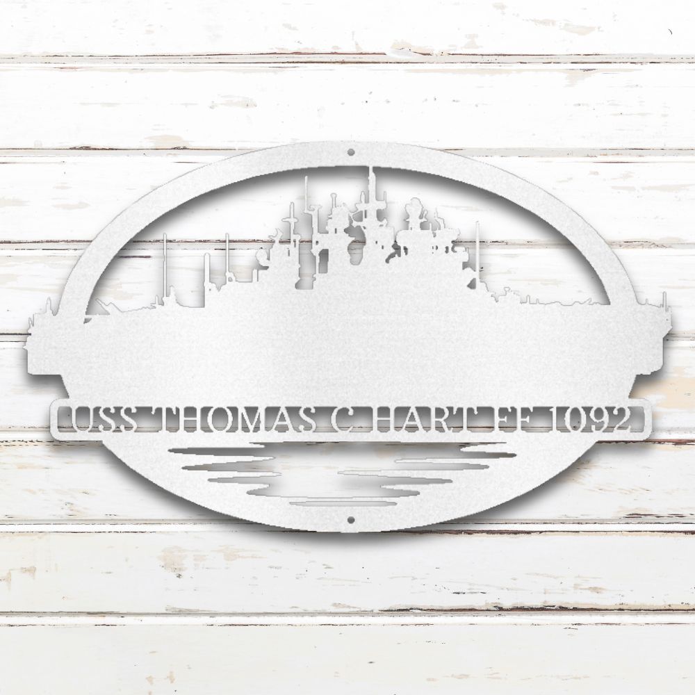 Battleship Metal Wall Art (White) | Shop Custom Metal Signs & Wall Decor | Sovereign Metalworks