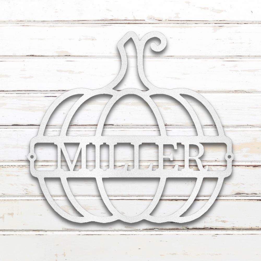 Big Pumpkin Metal Wall Art (White) | Shop Custom Metal Signs & Wall Decor | Sovereign Metalworks