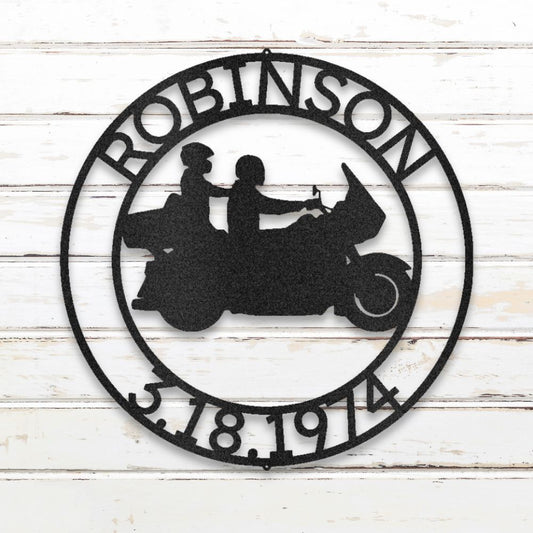 Biker Couple II Metal Wall Art (Black) | Shop Custom Metal Signs & Wall Decor | Sovereign Metalworks