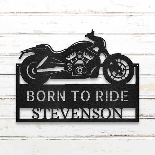 Born to Ride Metal Wall Art (Black) | Shop Custom Metal Signs & Wall Decor | Sovereign Metalworks