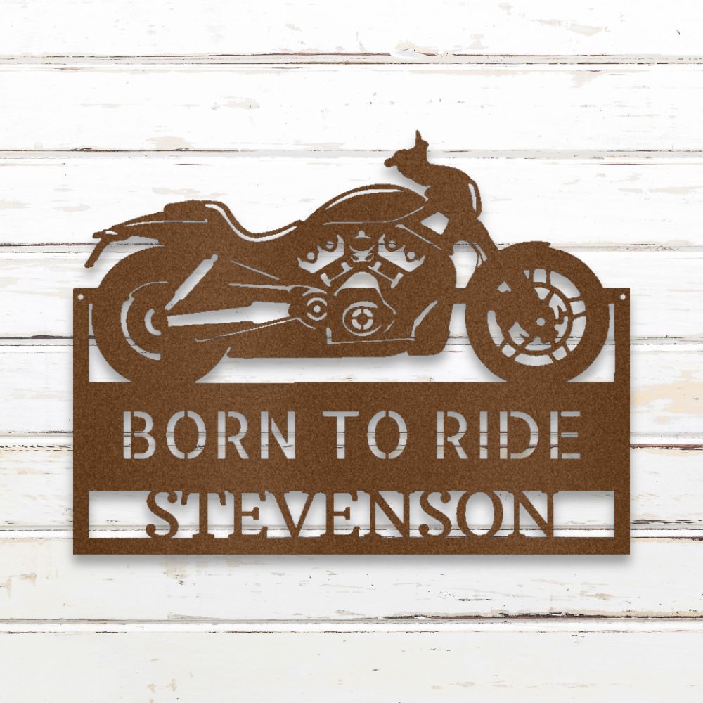 Born to Ride Metal Wall Art (Copper) | Shop Custom Metal Signs & Wall Decor | Sovereign Metalworks