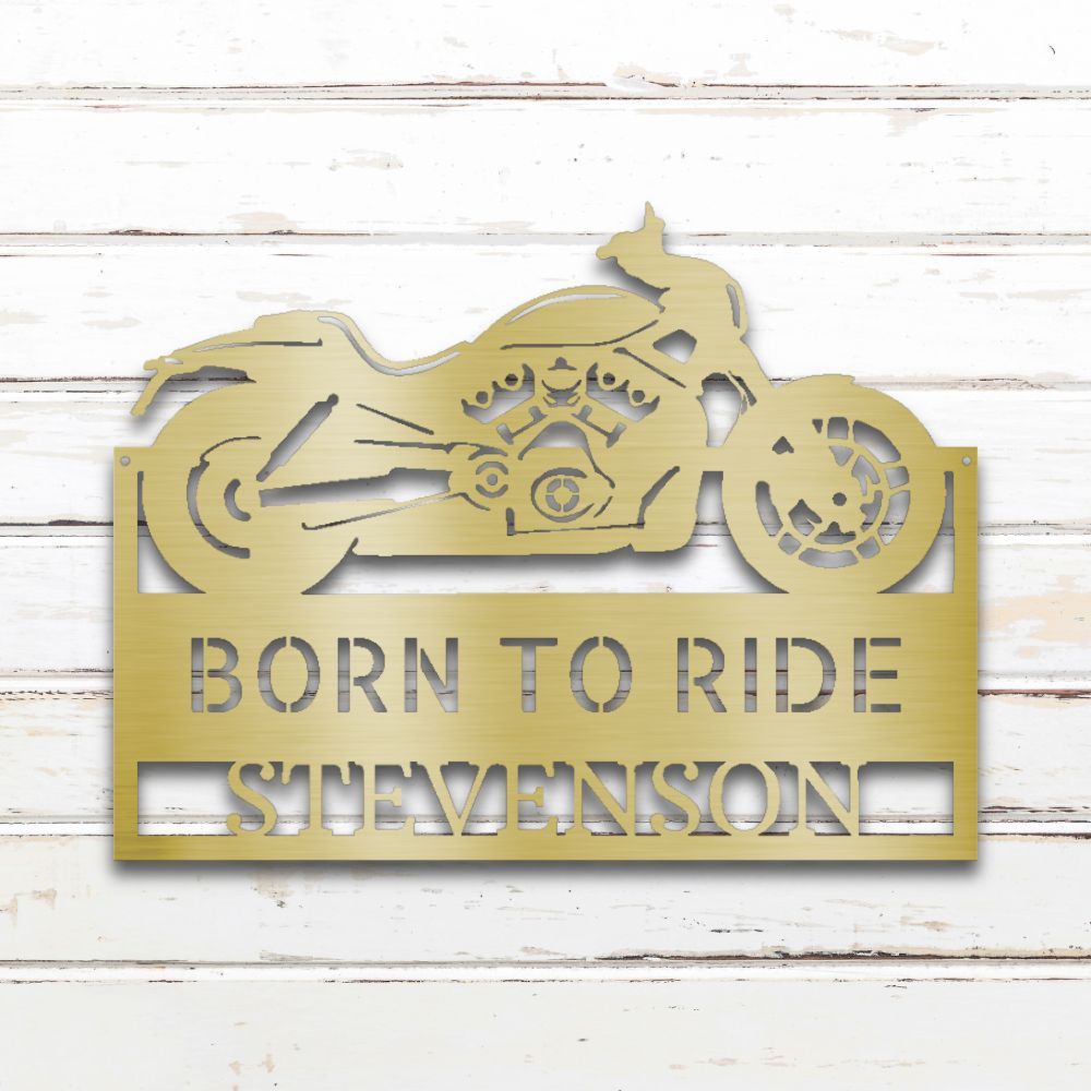 Born to Ride Metal Wall Art (Gold) | Shop Custom Metal Signs & Wall Decor | Sovereign Metalworks