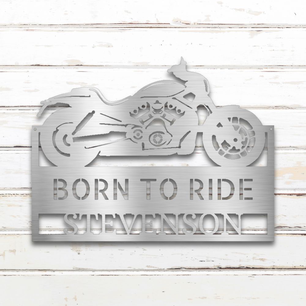 Born to Ride Metal Wall Art (Silver) | Shop Custom Metal Signs & Wall Decor | Sovereign Metalworks