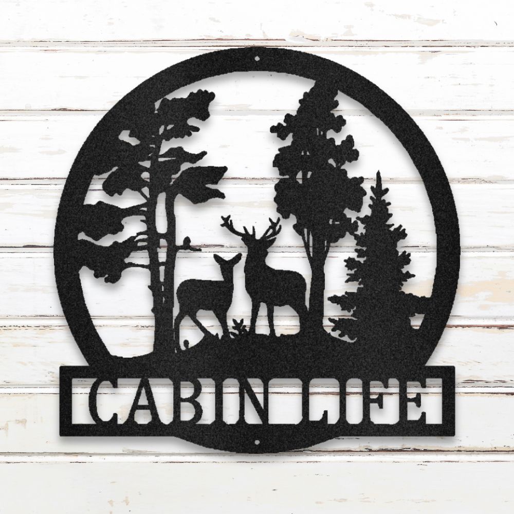 Cabin Life Metal Wall Art (Black) | Shop Custom Metal Signs & Wall Decor | Sovereign Metalworks