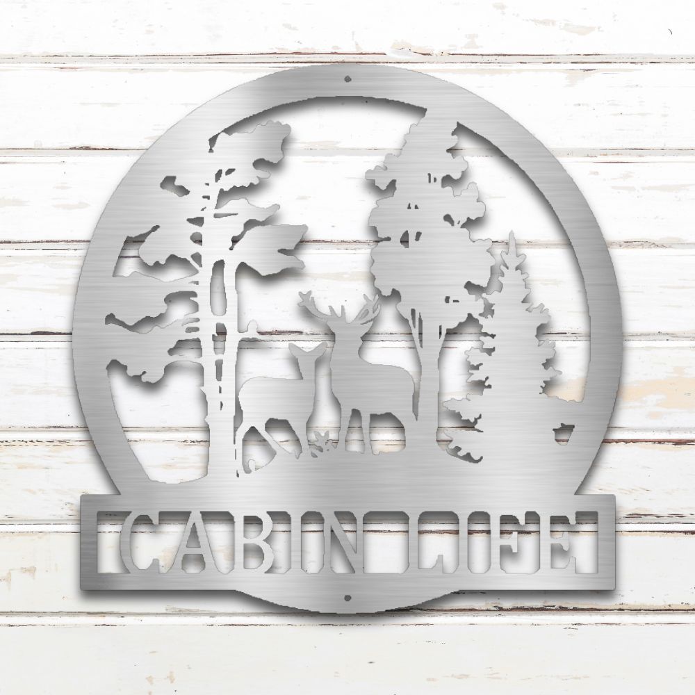 Cabin Life Metal Wall Art (Silver) | Shop Custom Metal Signs & Wall Decor | Sovereign Metalworks