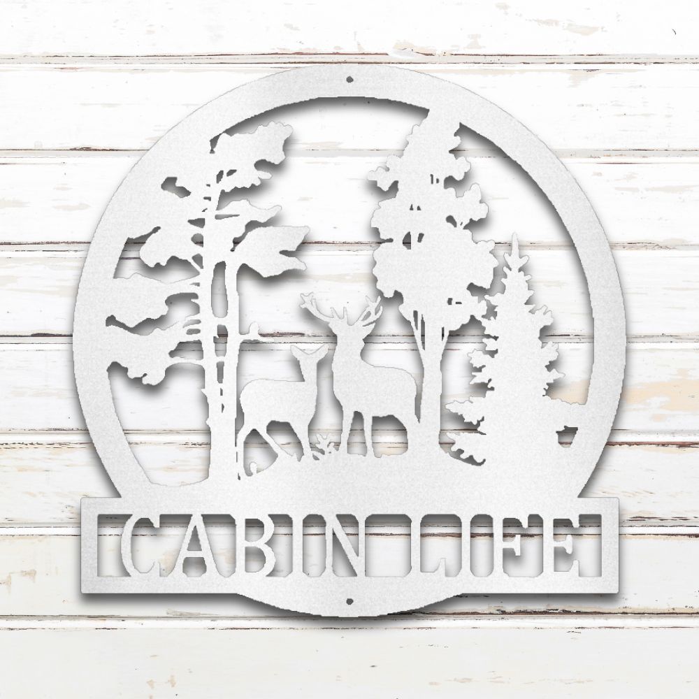 Cabin Life Metal Wall Art (White) | Shop Custom Metal Signs & Wall Decor | Sovereign Metalworks