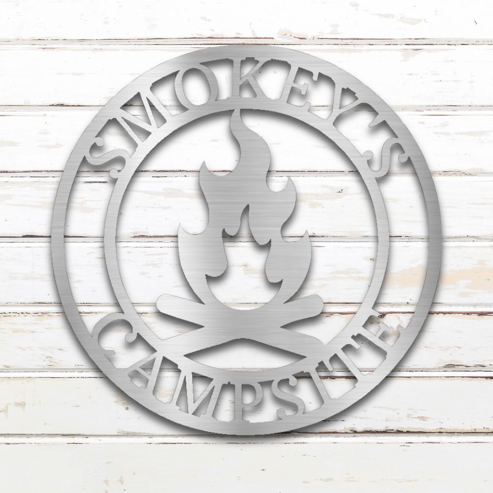 Campfire Metal Wall Art (Silver) | Shop Custom Metal Signs & Wall Decor | Sovereign Metalworks