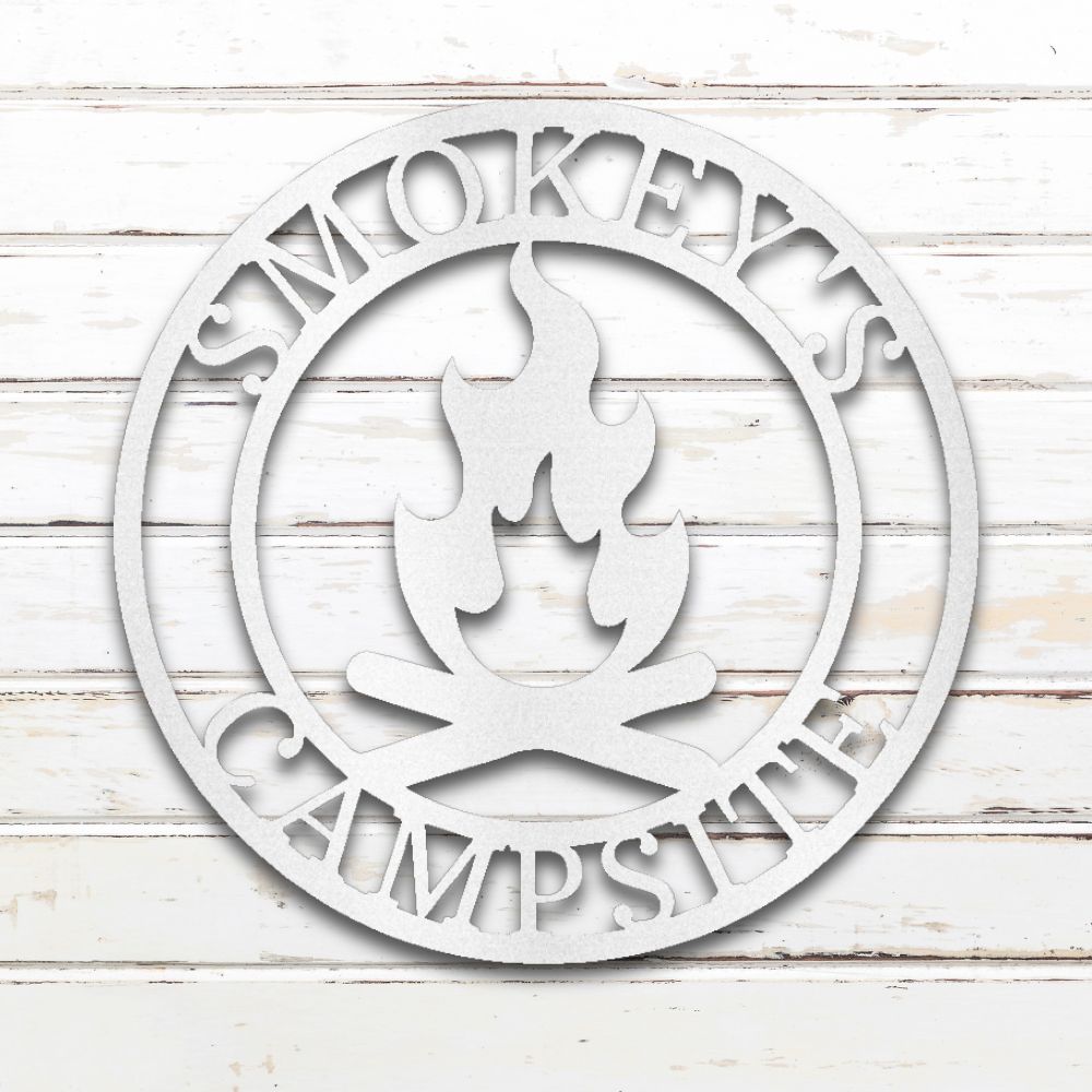 Campfire Metal Wall Art (White) | Shop Custom Metal Signs & Wall Decor | Sovereign Metalworks