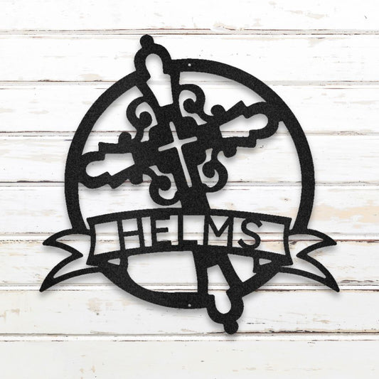 Catholic Cross Metal Wall Art (Black) | Shop Custom Metal Signs & Wall Decor | Sovereign Metalworks