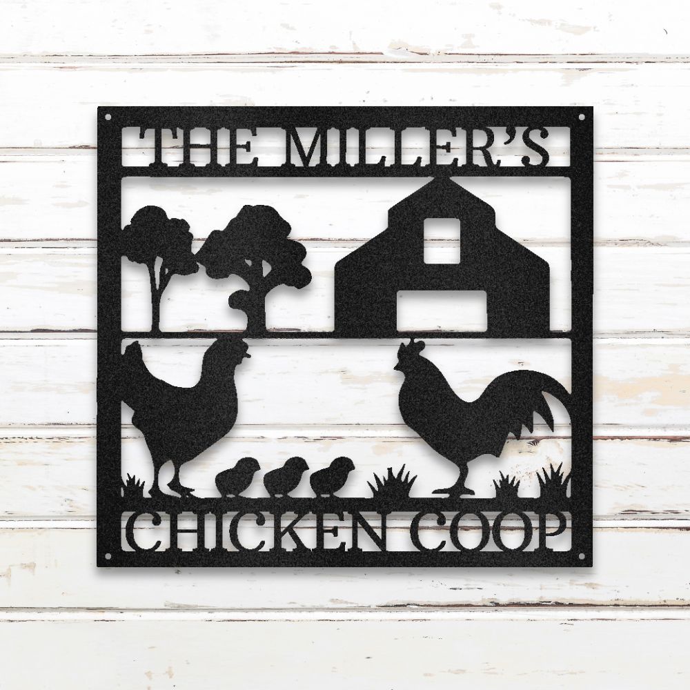 Chicken Coop Metal Wall Art (Black) | Shop Custom Metal Signs & Wall Decor | Sovereign Metalworks