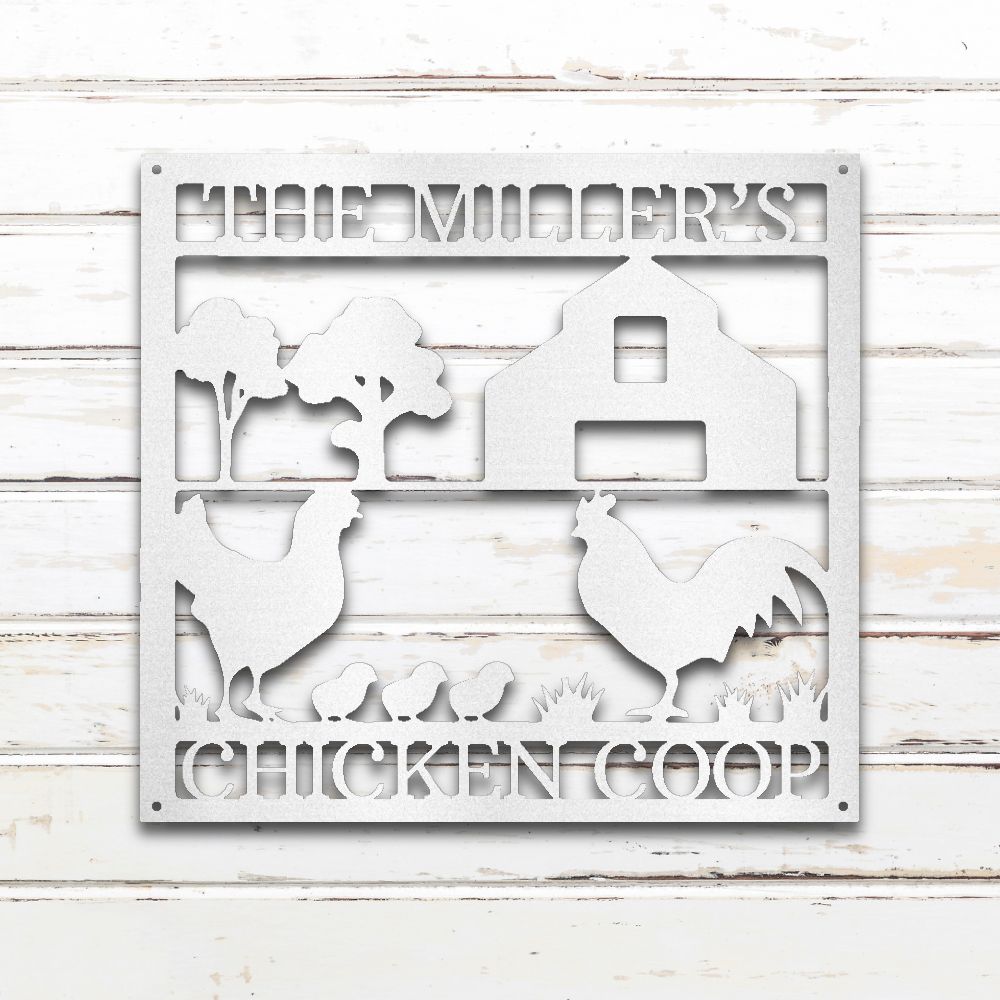 Chicken Coop Metal Wall Art (White) | Shop Custom Metal Signs & Wall Decor | Sovereign Metalworks