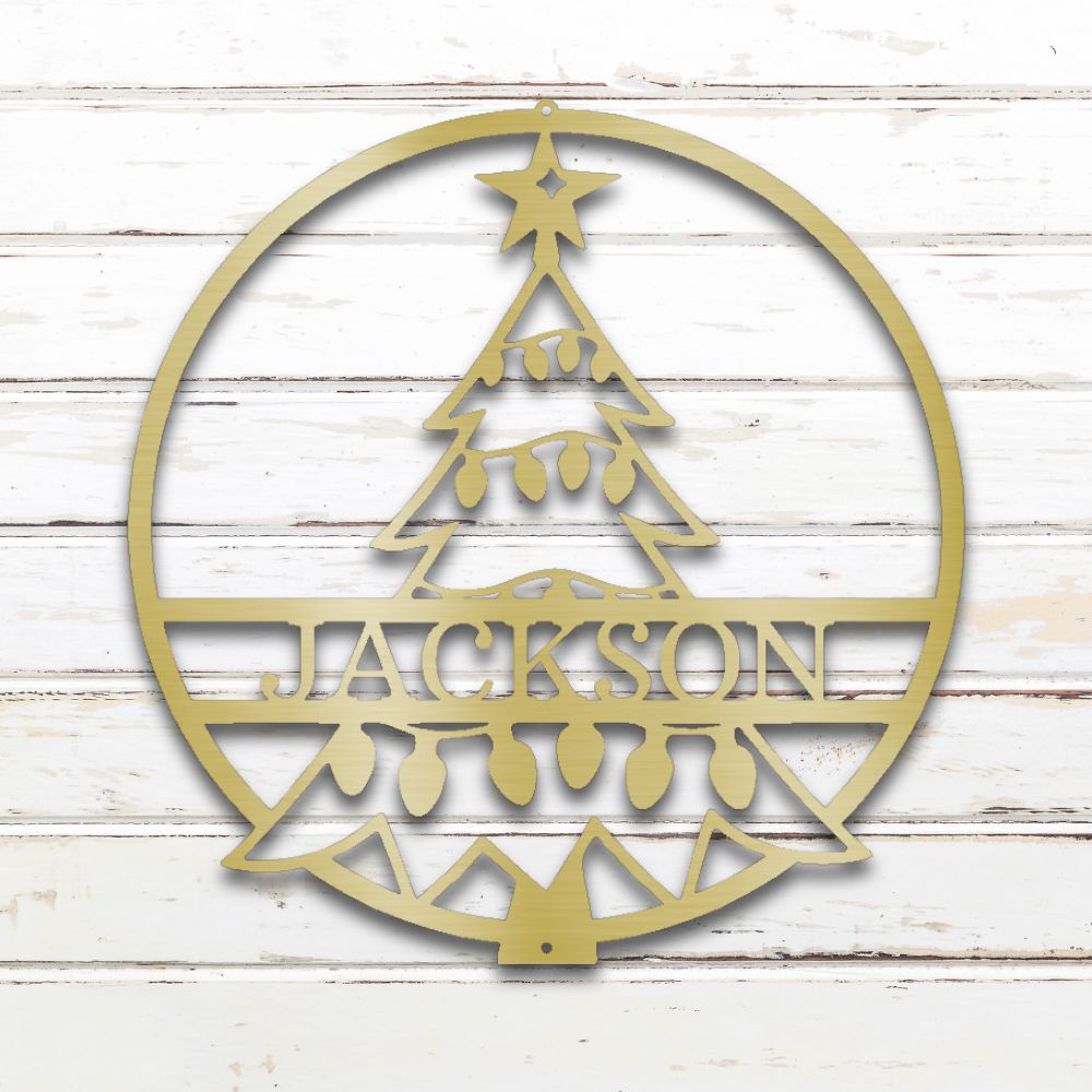 Christmas Tree Metal Wall Art (Gold) | Shop Custom Metal Signs & Wall Decor | Sovereign Metalworks