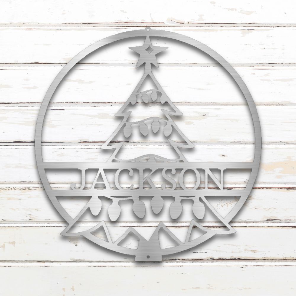 Christmas Tree Metal Wall Art (Silver) | Shop Custom Metal Signs & Wall Decor | Sovereign Metalworks