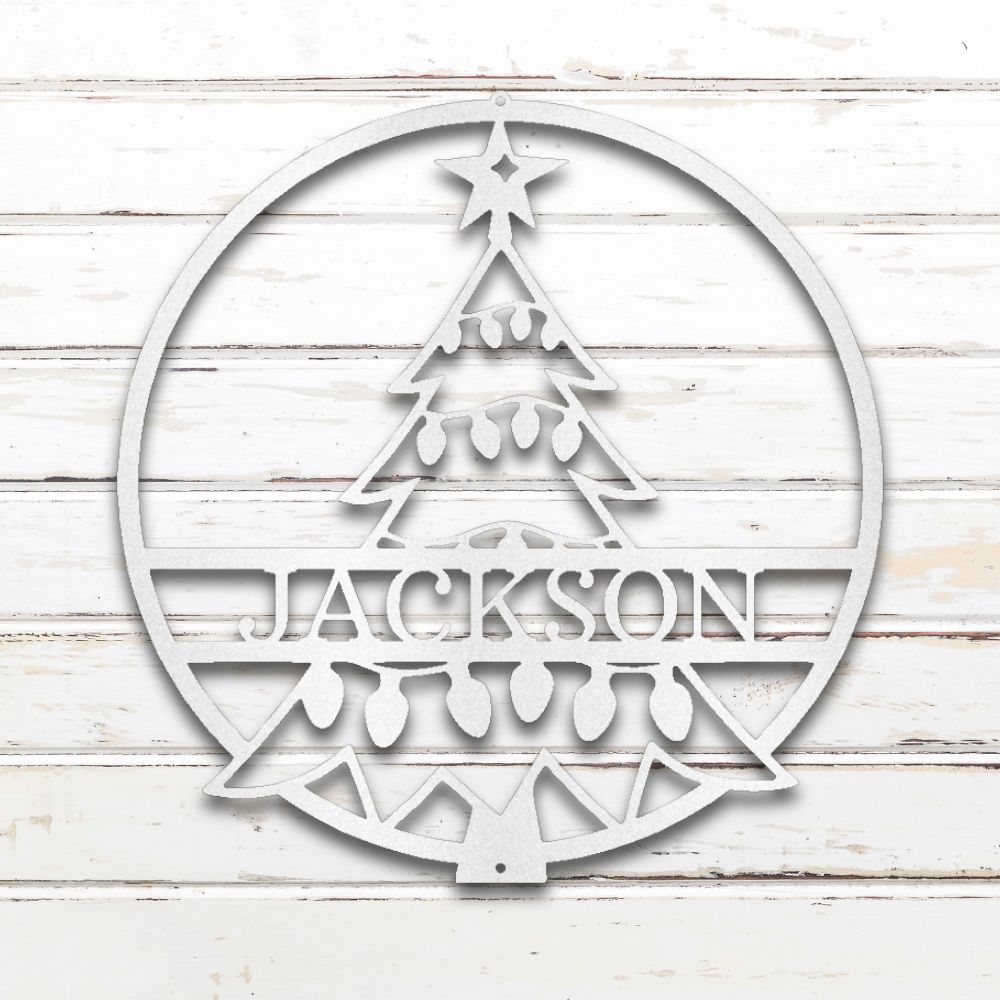 Christmas Tree Metal Wall Art (White) | Shop Custom Metal Signs & Wall Decor | Sovereign Metalworks