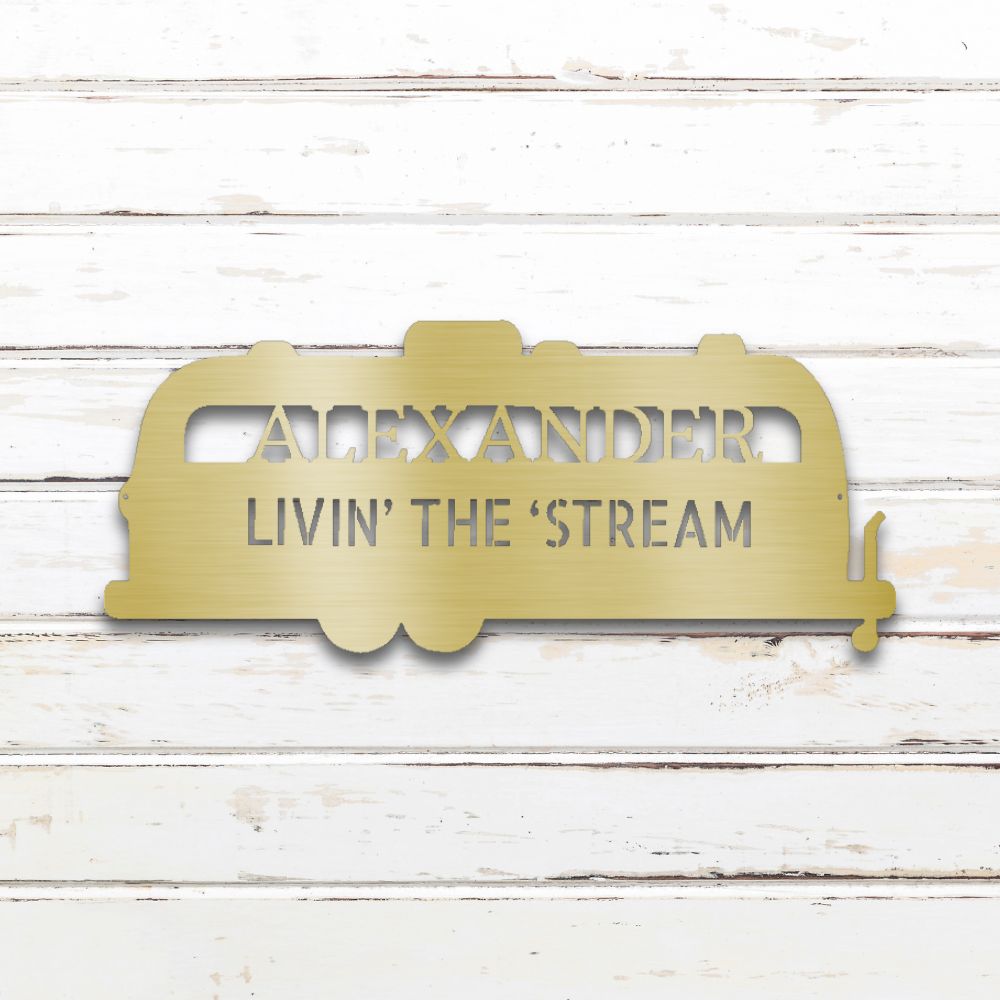 Classic Camper Metal Wall Art (Gold) | Shop Custom Metal Signs & Wall Decor | Sovereign Metalworks