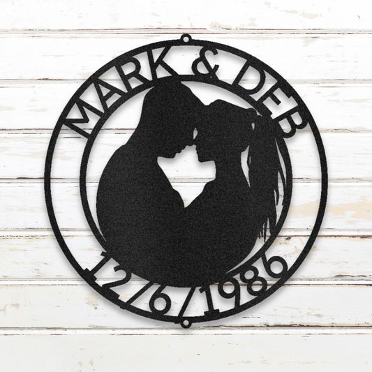 Couple Silhouette II Metal Wall Art (Black) | Shop Custom Metal Signs & Wall Decor | Sovereign Metalworks